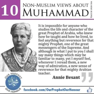 Annie Besant view about Prophet Muhammad (PBUH)