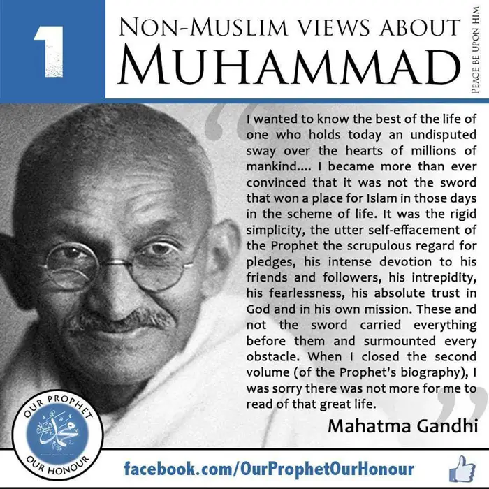 Mahatma Gandhi view about Prophet Muhammad (PBUH)