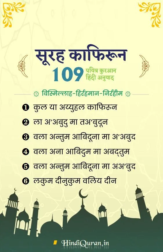 Surah Kaafiroon in Hindi