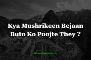 Kya Mushrikeen Bejaan Booto ko Poojte they?