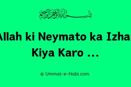 Allah ki Neymato ka Izhar kiya karo: Hadees