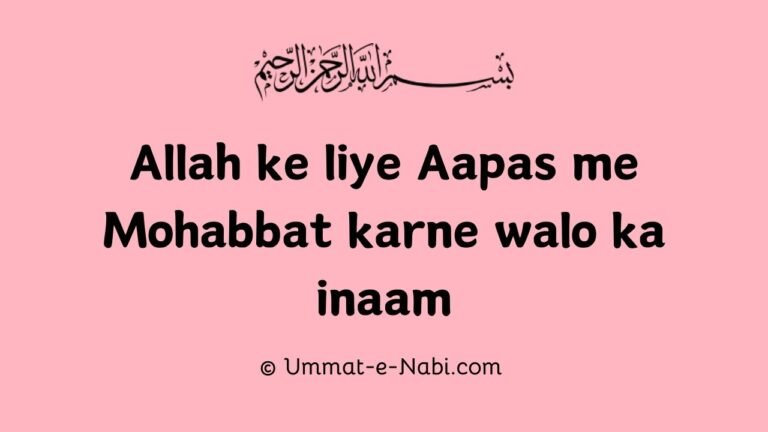 Allah ke liye Aapas me Mohabbat