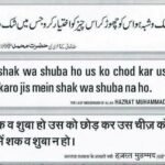 Hadees: Jisme Shaq wa Shuba ho wo Kaam chor do